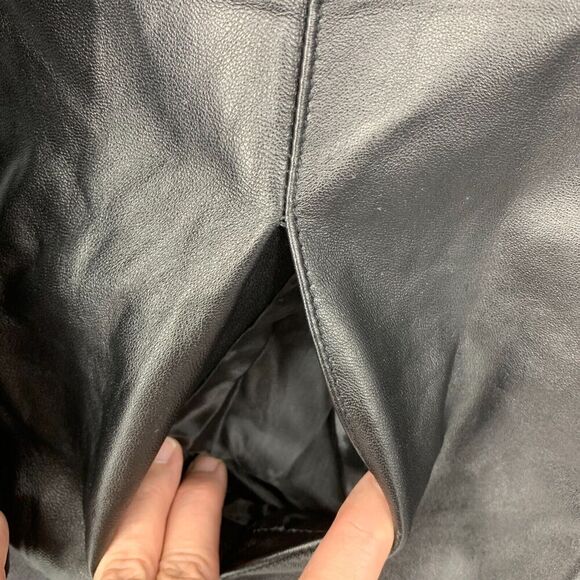 NEW Excelled Collection Plus Sz 1X Black Leather Mid Length Jacket Coat NWT - Picture 6 of 9